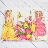 101 Набор вафельных полотенец 50*60 "С 8  Марта"