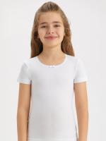 4644 Футболка для девочек белая (BAYKAR)-1