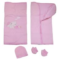 4077/1 Плед-конверт + шапочка и пинетки