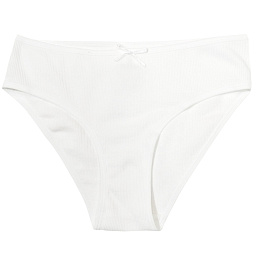 7892-01 Трусы для девочки в рубчик белые (BAYKAR)