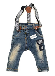 1667 Джинсы для мальчика на подтяжках