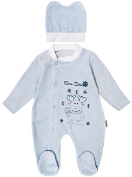 1628 Комбинезон+шапочка велюр