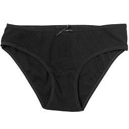 7892 Трусы для девочки в рубчик черные (BAYKAR)-1