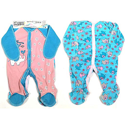 23939 Комбинезон+царап."Слоники" бирюза