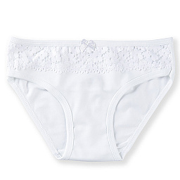 5226-01 Трусы для девочек кружево белые (BAYKAR)