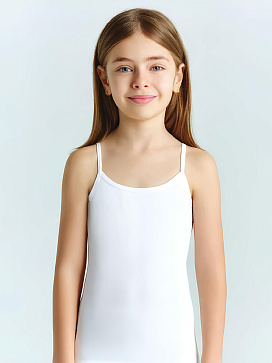 4200-01 Майка для девочки белая (BAYKAR) от 148.00 Турция/BAYKAR; хлопок 95%; эластан 5% 4200-01 Майка для девочки белая (BAYKAR)