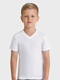 2215-01 Футболка для мальчика белая (BAYKAR)