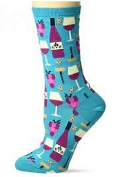 80129-01-23 Носки унисекс, "Бутылка вина, бокал, штопор"