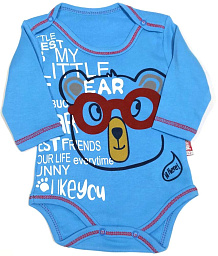 16763 Боди для мальчика (медведь в очках)