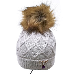 32Д Шапка зимняя для девочки с помпоном